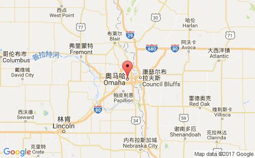 美国海运港口奥马哈omaha,ne港口地图