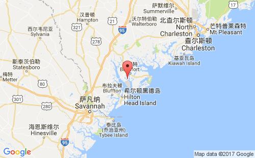 美国海运港口罗亚尔港port royal,us港口地图