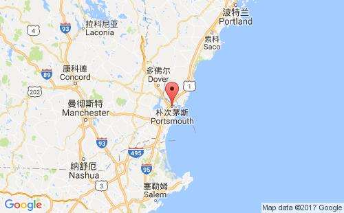 美国海运港口朴茨茅斯portsmouth,us港口地图