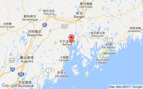 美国海运港口锡斯波特searsport港口地图