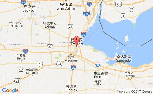 美国海运港口托莱多toledo,oh港口地图
