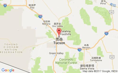 美国海运港口塔尔萨tucson,az港口地图