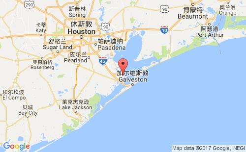 美国海运港口德克萨斯城texas city港口地图