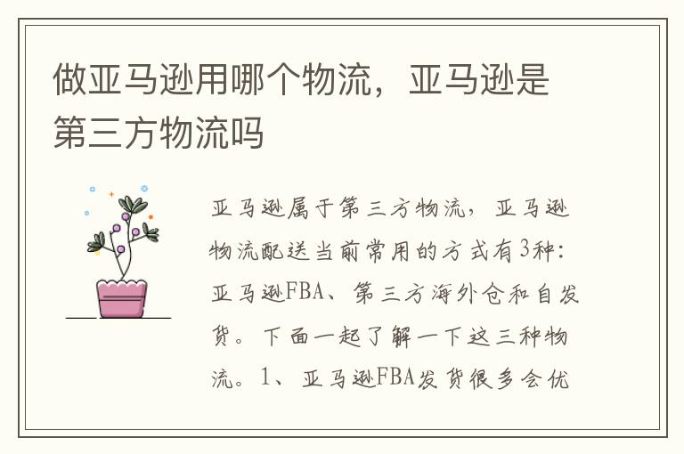  做亚马逊用哪个物流，亚马逊是第三方物流吗